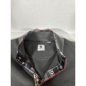 SOUTHERN PROPER Men's Fleece Pullover With Snap Buttons Size‎ L Gray Plaid